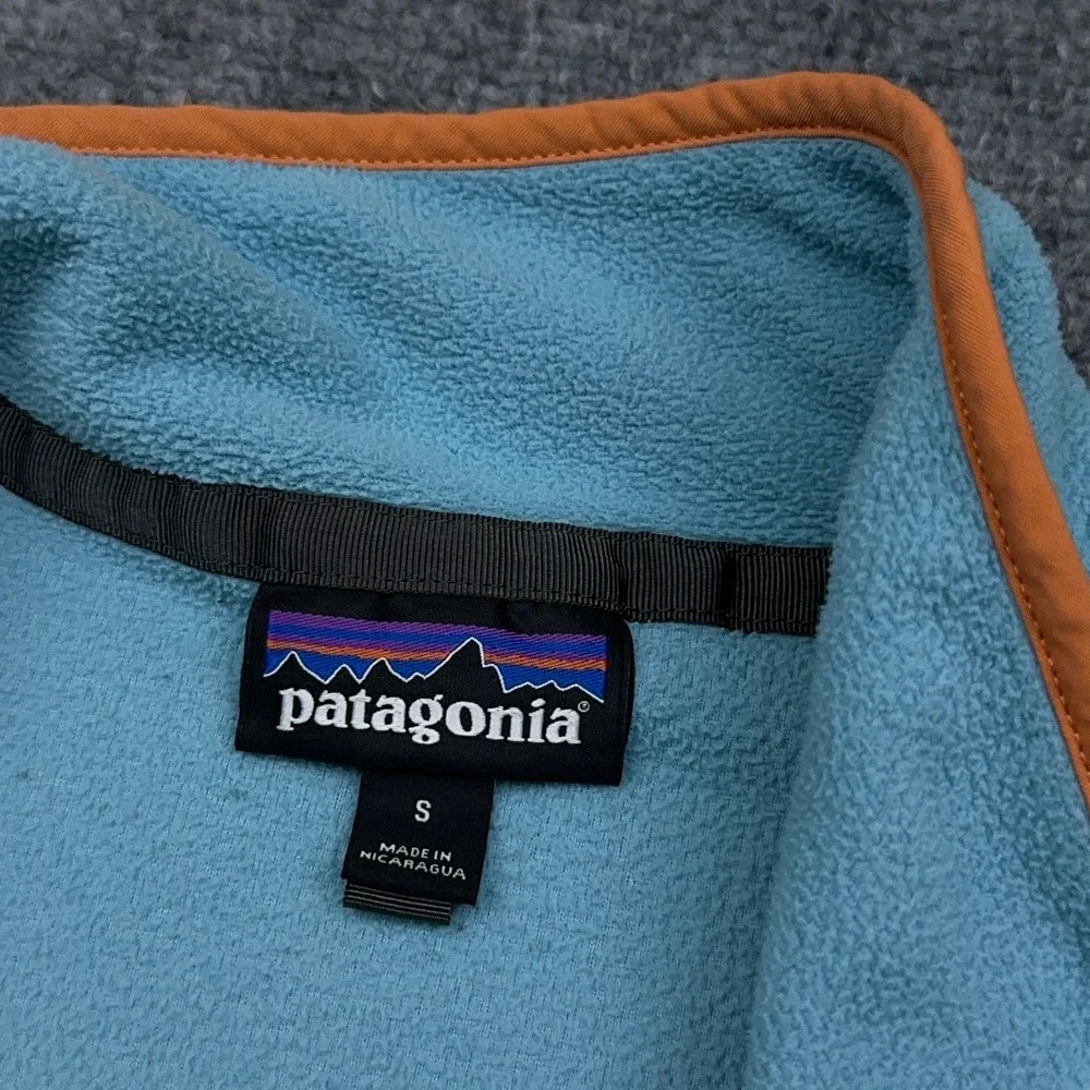 Patagonia Micro D Snap-T Pullover Men S Stone Blue w/ Dam Blue Colorblock Fleece